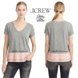 J.Crew pleated chiffon trim mixed media top *shop@iamwarrior